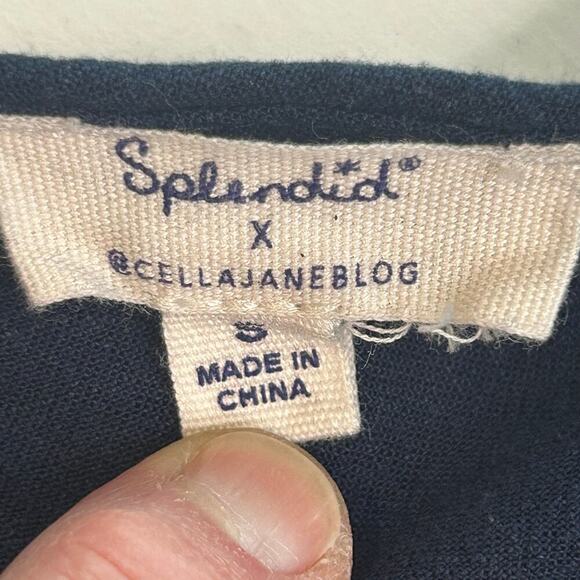 Splendid Cellajane blog collab navy linen blend sleeveless jumpsuit size S - Picture 8 of 10